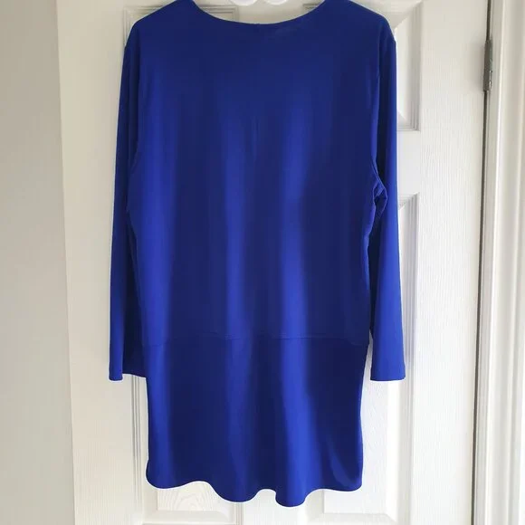 Lauren Ralph Lauren Cobalt Blue Keyhole Tunic Top XL - Picture 3 of 7